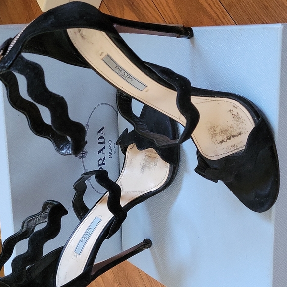 Prada black suede shoes. - Picture 3 of 4